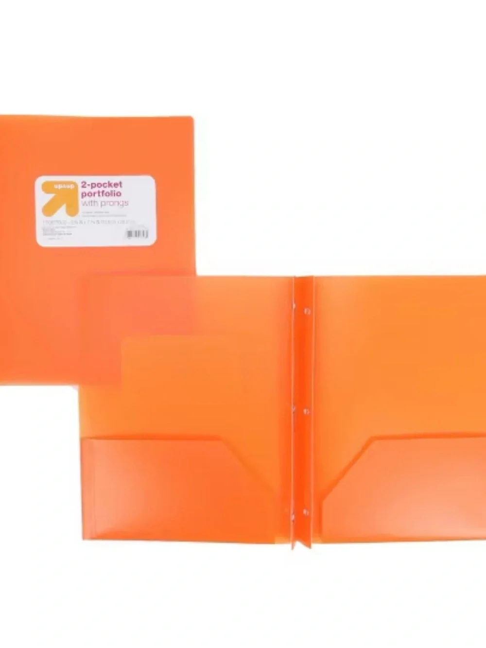 Orange 2-Pocket Portfolio with Prongs (Pack of 10)